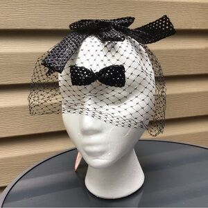 Vintage Elegant Black Veil Head Cover, 1960’s, NWT